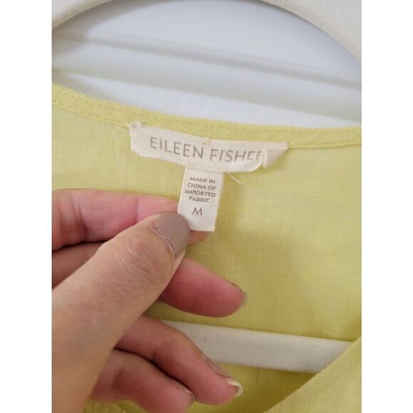 Eileen fisher Irish Liene Yellow Long Shirt M - Picture 8 of 9